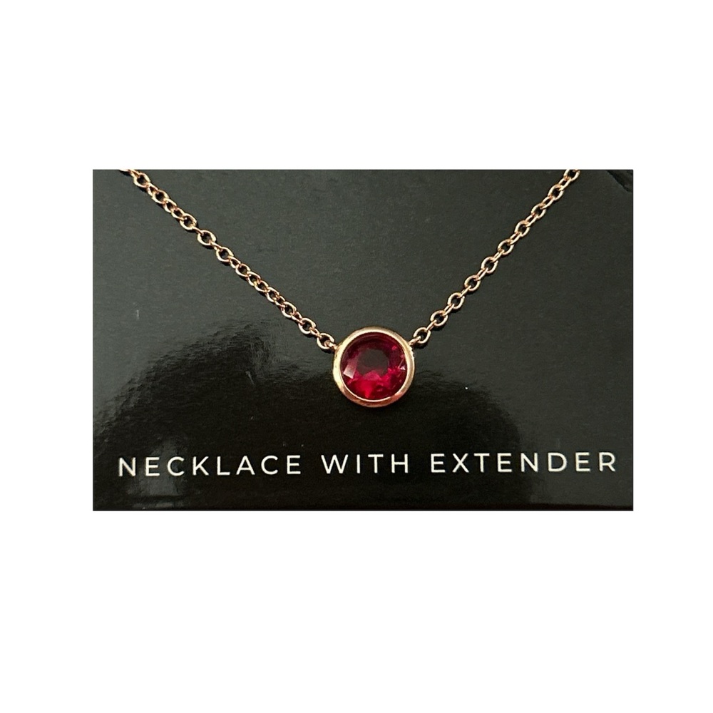Elegant Red Necklace with Extender 46
